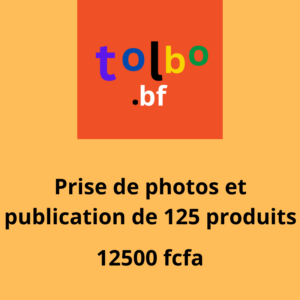 Service de prise de photos et de publication de 125 produits