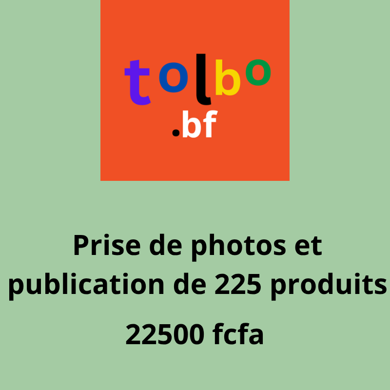 Service de prise de photos et de publication de 225 produits