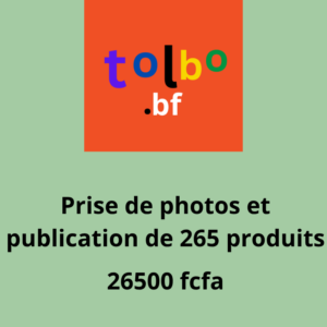 Service de prise de photos et de publication de 265 produits