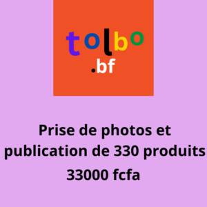 Service de prise de photos et de publication de 330 produits